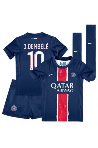 Paris Saint-Germain Ousmane Dembele #10 Jalkapallovaatteet Lasten Kotipeliasu 2024-25 Lyhythihainen (+ Lyhyet housut)